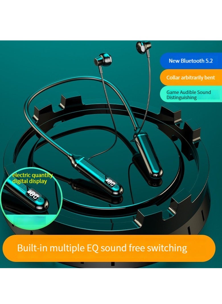 Generic - Digital display neck-worn wireless bluetooth headset multi-functional large-capacity semi-in-ear sports stereo hanging neck headset - Image 1