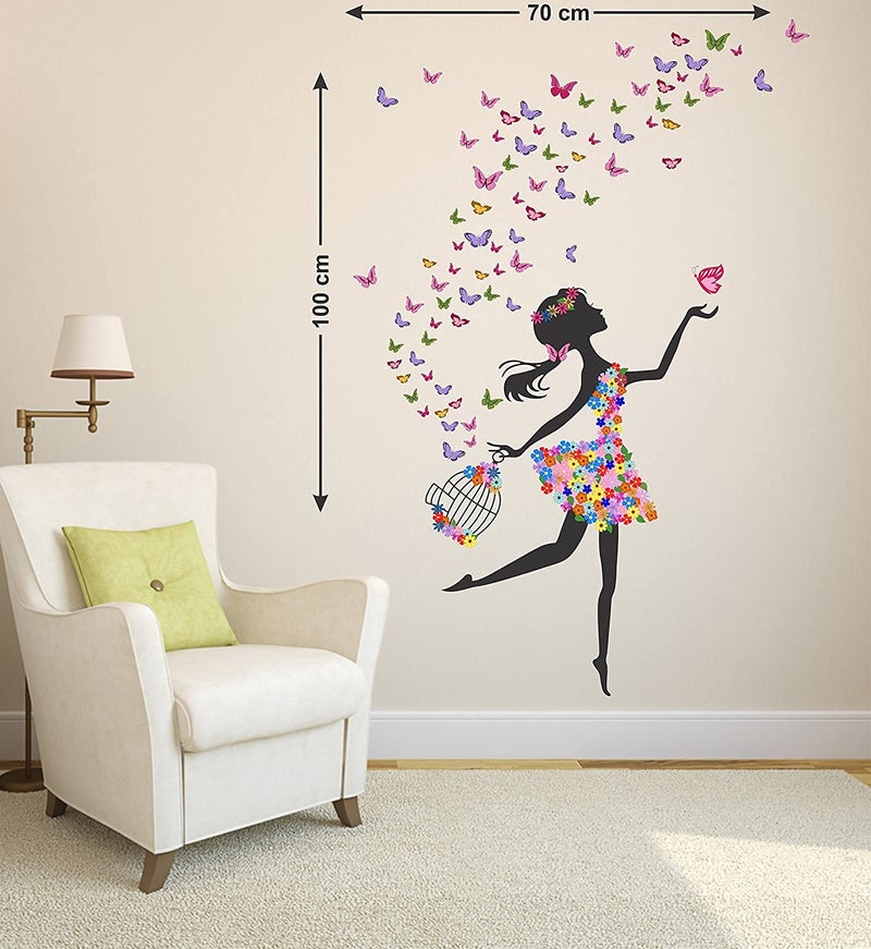 WalltechSet of 2 Wall Sticker Dream Girl and Sunrise with Flying Birds Wall Sticker - Image 4