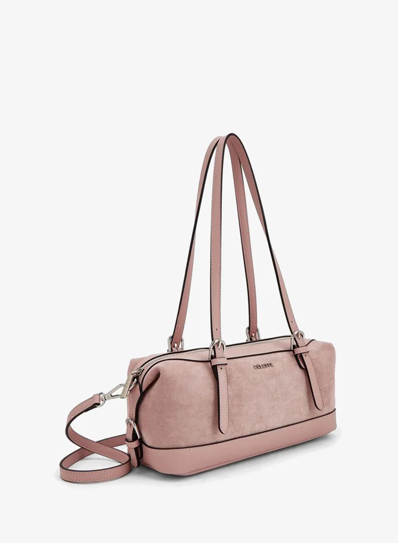 Celeste Textured Shoulder Bag With Detachable Strap