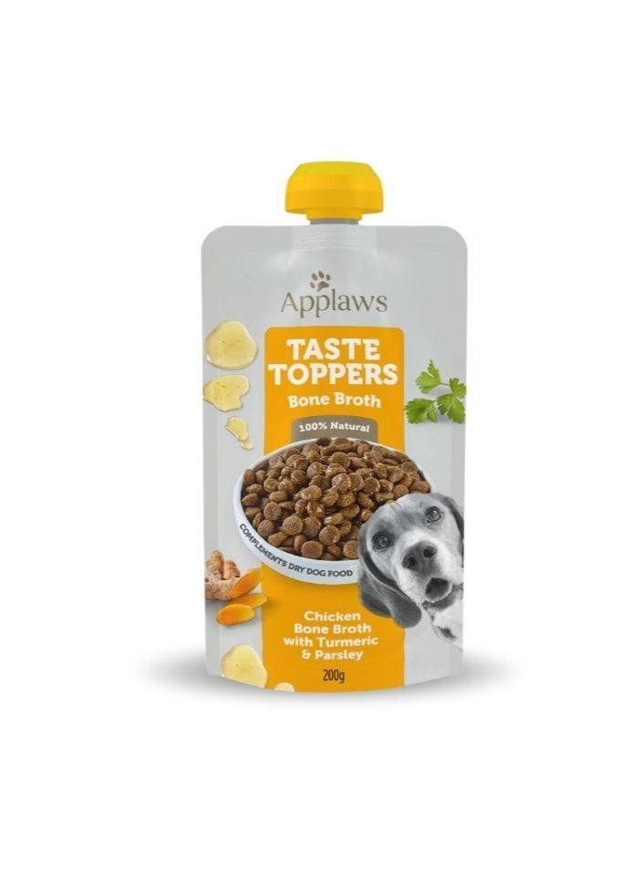 آبلاوس طعام الكلاب الرطب من أبلوز تيست توبرز، مرق عظام الدجاج مع الكركم والبقدونس، 200 غرام - طعام طبيعي للكلاب - Image 2