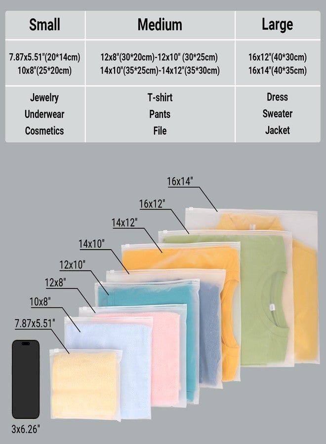 Svaldo Swimsuit Bag, 25 Pcs 10x8 inch Frosted Zipper Clothing Bags, Poly Bags for Shipping, Packaging, Travel Ziplock Bags, Waterproof Plastic Bags for Clothes, T Shirt, Jewelry, 3 Mil - Image 2