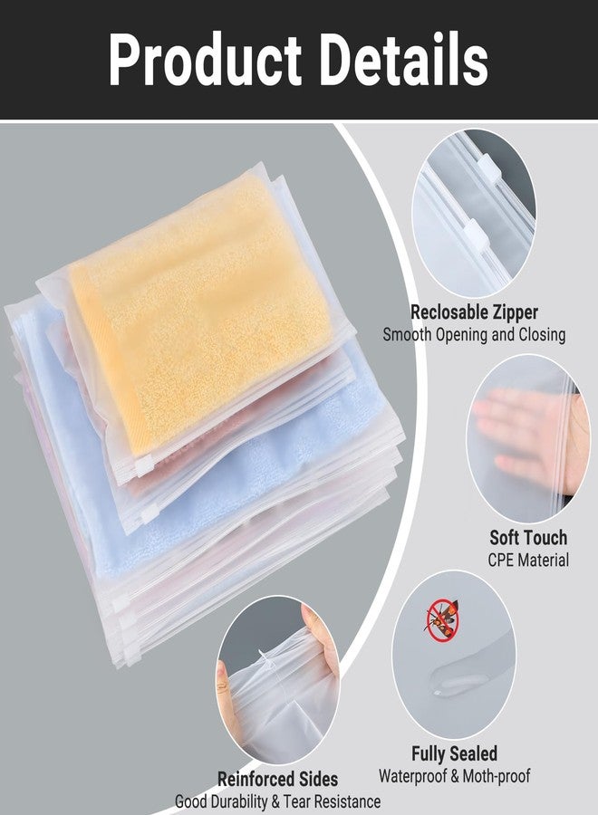 Svaldo Swimsuit Bag, 25 Pcs 10x8 inch Frosted Zipper Clothing Bags, Poly Bags for Shipping, Packaging, Travel Ziplock Bags, Waterproof Plastic Bags for Clothes, T Shirt, Jewelry, 3 Mil - Image 3