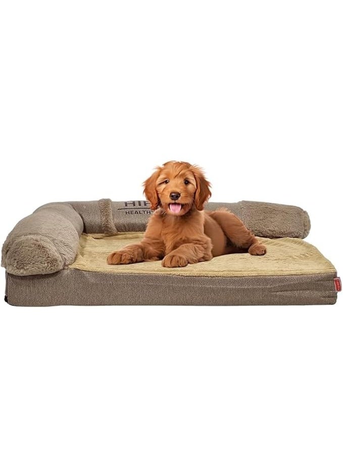 أن ان سي بيتس سرير للكلاب - وسادة أريكة قابلة للغسل للكلاب الصغيرة والمتوسطة الحجم مع إسفنج ميموري فوم - سرير مريح للحيوانات الأليفة مع جوانب داعمة وغطاء وقاعدة مضادة للانزلاق - Image 1