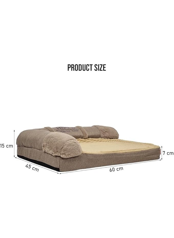 أن ان سي بيتس سرير للكلاب - وسادة أريكة قابلة للغسل للكلاب الصغيرة والمتوسطة الحجم مع إسفنج ميموري فوم - سرير مريح للحيوانات الأليفة مع جوانب داعمة وغطاء وقاعدة مضادة للانزلاق - Image 2