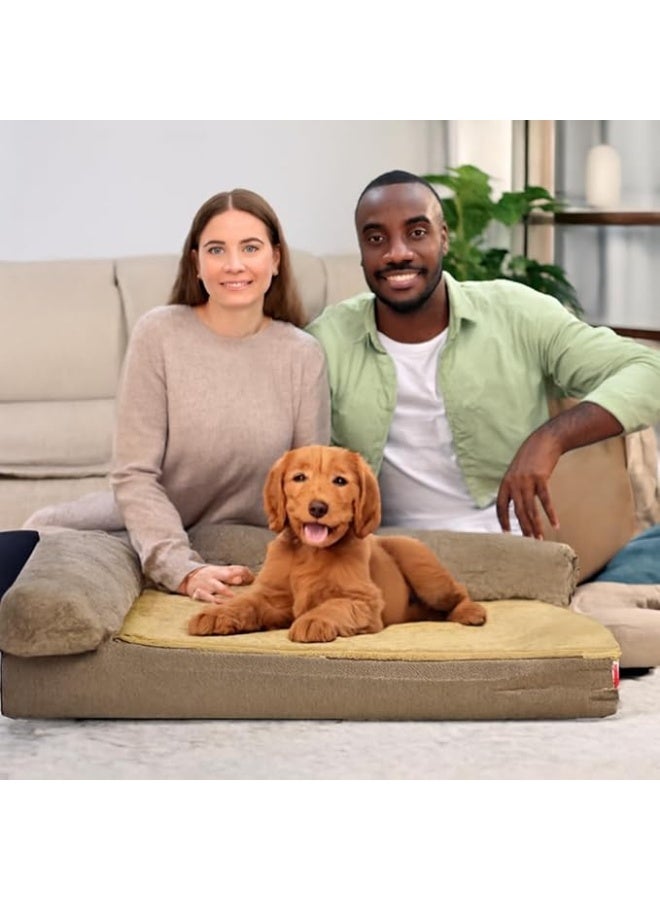 أن ان سي بيتس سرير للكلاب - وسادة أريكة قابلة للغسل للكلاب الصغيرة والمتوسطة الحجم مع إسفنج ميموري فوم - سرير مريح للحيوانات الأليفة مع جوانب داعمة وغطاء وقاعدة مضادة للانزلاق - Image 5