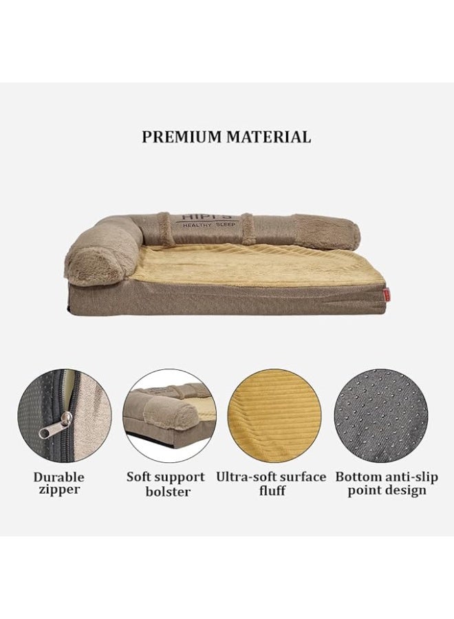 أن ان سي بيتس سرير للكلاب - وسادة أريكة قابلة للغسل للكلاب الصغيرة والمتوسطة الحجم مع إسفنج ميموري فوم - سرير مريح للحيوانات الأليفة مع جوانب داعمة وغطاء وقاعدة مضادة للانزلاق - Image 4