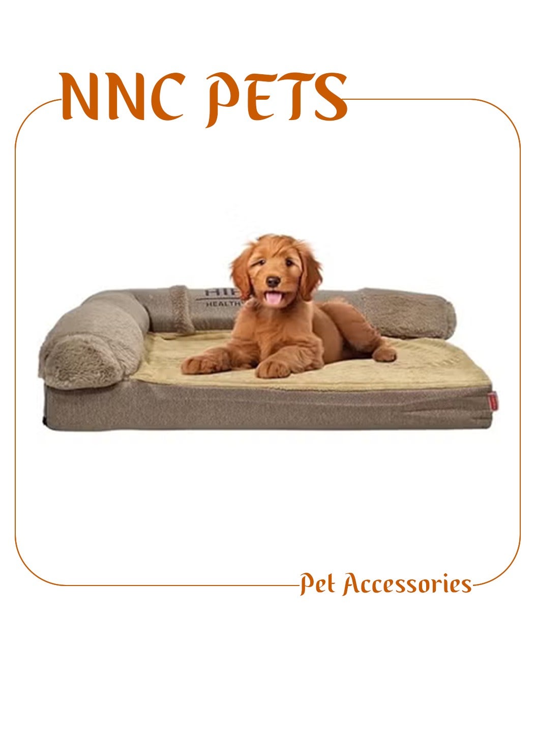 Orthopedic Dog Bed - Washable Dog Sofa Bed Cushion for Small to Medium Dogs with Memory Foam - Comfortable Pet Bed with Supportive Bolster Sides, Cover & Anti-Slip Bottom