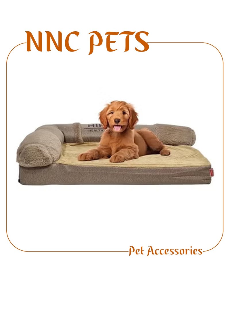 أن ان سي بيتس سرير للكلاب - وسادة أريكة قابلة للغسل للكلاب الصغيرة والمتوسطة الحجم مع إسفنج ميموري فوم - سرير مريح للحيوانات الأليفة مع جوانب داعمة وغطاء وقاعدة مضادة للانزلاق - Image 1