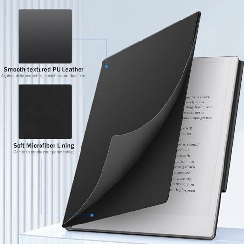 MoKo Case for Remarkable 2 Tablet 2020, Ultra-Slim Lighweight Magnetic Case with Wide Clasp, Smart Tablet Folio Cover for Remarkable Tablet 2 10.3" 2020 Release, Black - Image 3