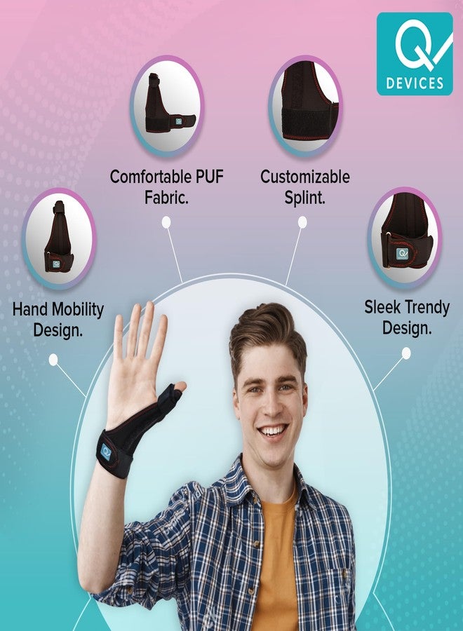 Q DEVICES Thumb Spica Splint - Medical Grade Wrist & Thumb Support Brace for De Quervain's, Arthritis & Trigger Pain - Rigid Immobilizer for Sprains & Tendonitis - Adjustable Universal Fit for Right & Left Hand - Image 3