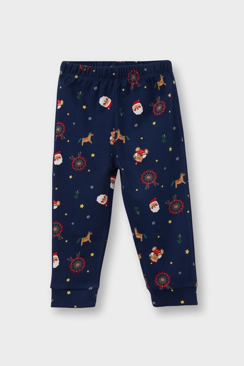 DeFacto Blue Baby Boy 2 Piece Regular Fit Knitted Pyjamas Casual - Image 3