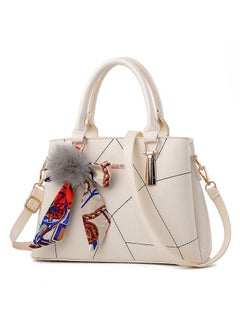 Yolu Ribbon Fur Ball Crossbody Bag, Women Leather Satchel Handbags  - Image 1