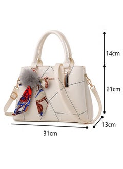Yolu Ribbon Fur Ball Crossbody Bag, Women Leather Satchel Handbags  - Image 3