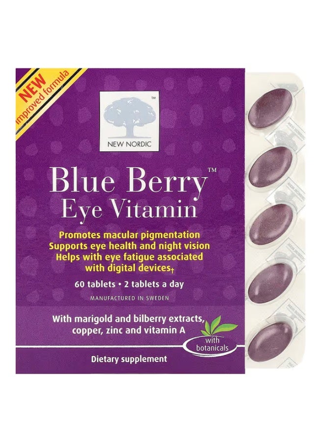 نيو نورديك، التوت الأزرق™، فيتامين للعين، 60 قرصًا