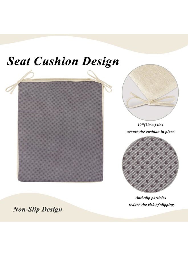 FlyGulls Rocking Chair Cushion Set with Machine Washable Cover Non-Slip Rocking Chair Cushions Indoor Seat and Back Pads with Ties 1 Pack, 2 Piece Set, 20"x 17"x 2" (Ivory) - Image 4