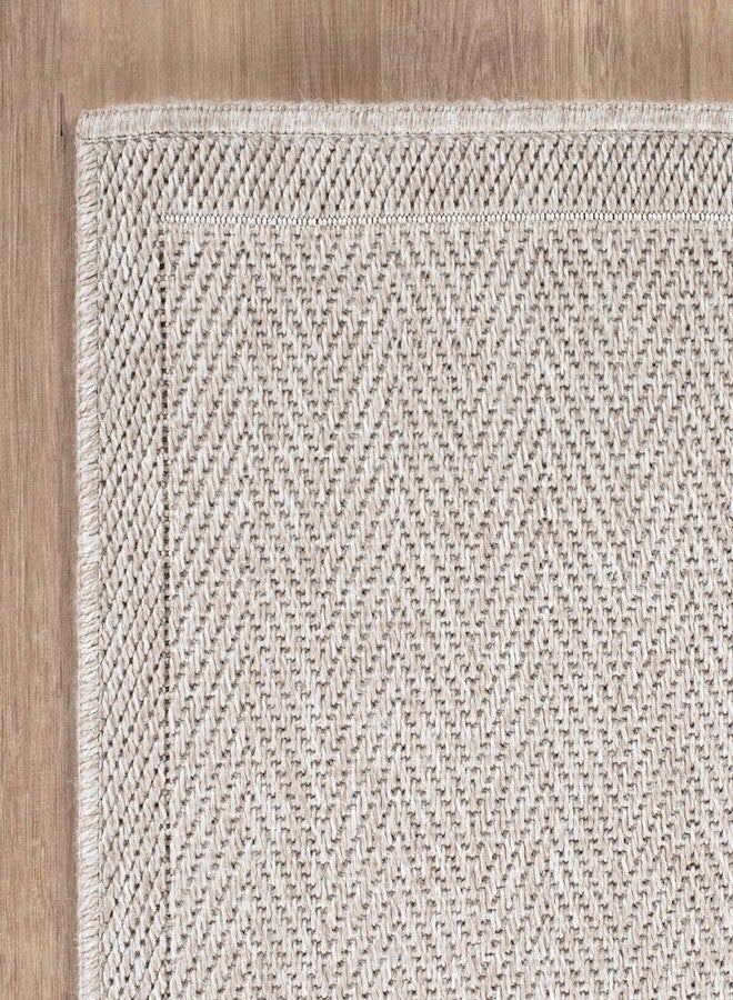CAMILSON Easy Jute Rug 2x3, Indoor Outdoor Off-White Color Fiber Area Rugs for Bathroom and Kitchen Rug, Herringbone Seagrass Boho Woven Design, Easy-Cleaning, Washable Outside Carpet Alfombras 2 x 3 - Image 5
