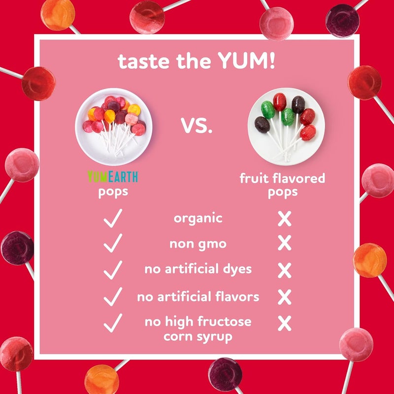 YumEarth Organic Lollipops, Assorted Flavors, 8.5 Ounce, 40 Count - Allergy Friendly, Non-GMO, Gluten Free, Vegan - Image 4