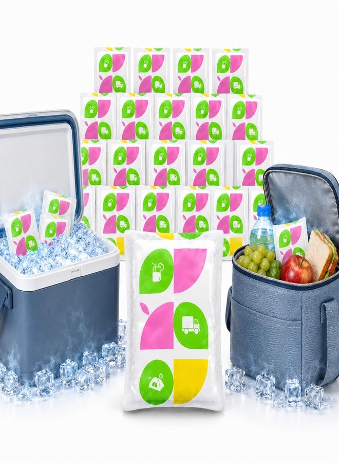 WORLD-BIO Ice Packs for Lunch Boxes, 20 Pack Reusable Leak Resistant Ice Packs for Cooler Bag, Sided Absorption Long Lasting Small Cold Packs for Shipping and Picnic, Soak Required, Small, 4.9" x 3.7" - Image 1