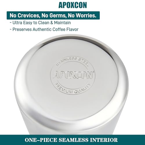 APOXCON Coffee Percolator Stainless Steel Coffee Maker with Fireproof Solid Wood Handle & Tough Glass Clear Brew Progress Knob Camping Coffee Pot Using on any Stovetop NO Aluminum NO Plastic (6 Cup) - Image 4