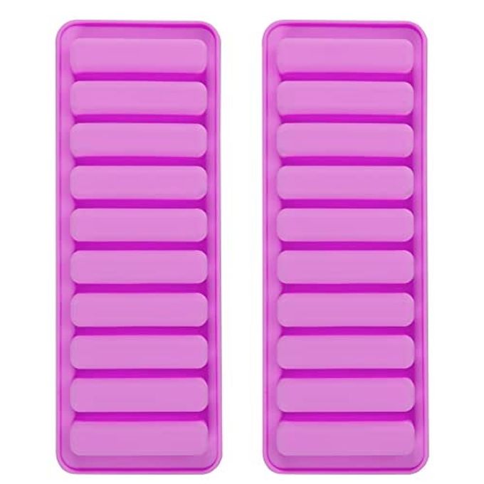 Minchsrin Silicone Ladyfingers mold Chocolate molds Non-Stick For Cookies Candy Crayon Candle Soap Ice Cube Tray Set of 2 (purple)