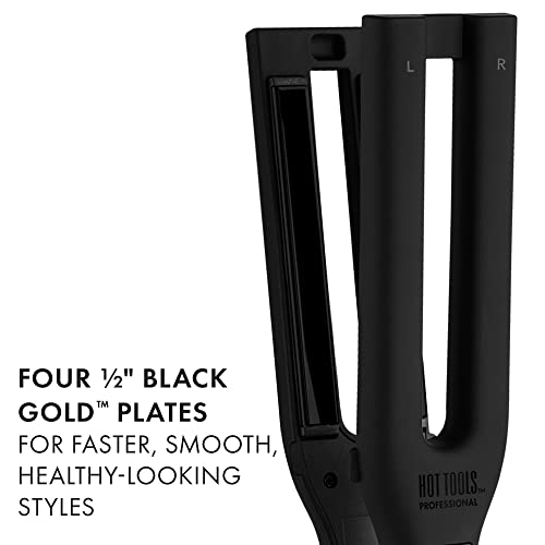 Hot Tools Pro Artist Black Gold Double Straight Dual Plate Hair Straightener | Faster Styling and Reduced Damage - Image 4