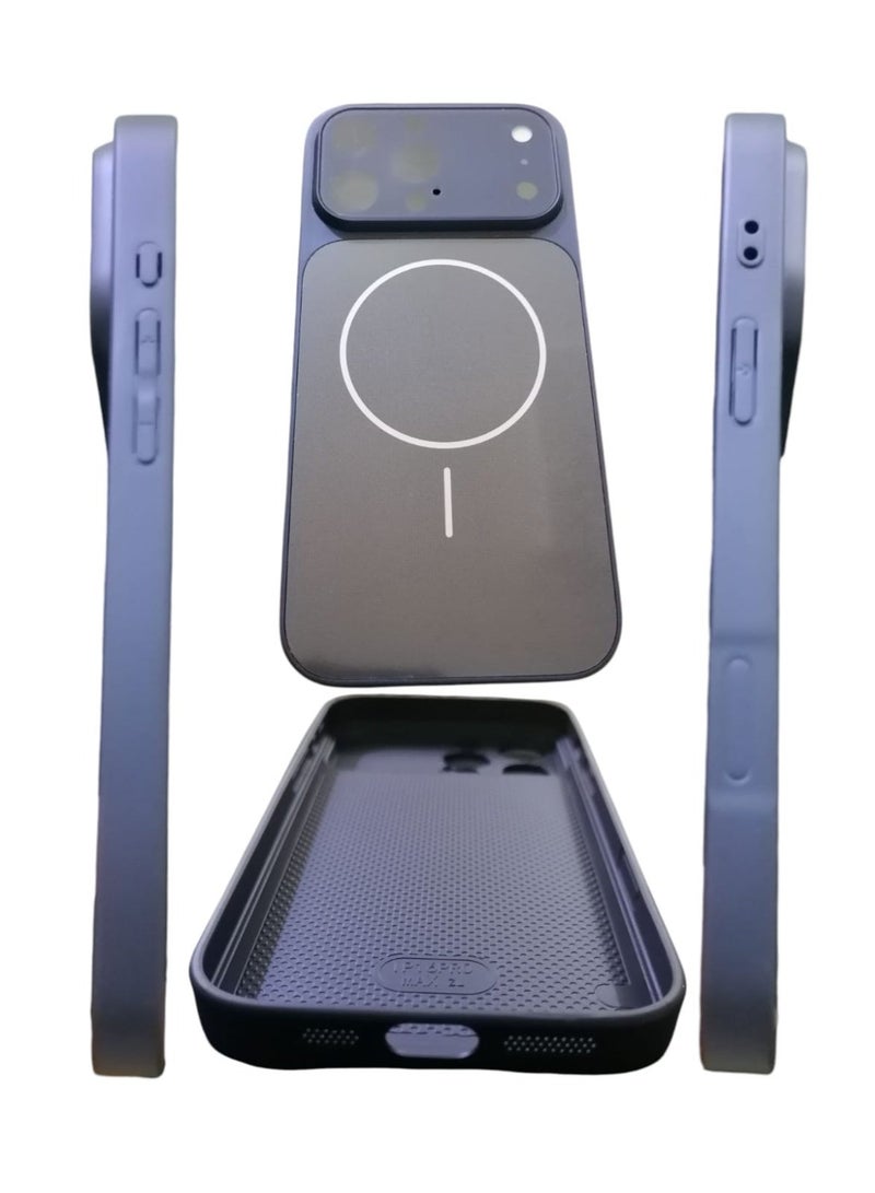 Unipha iPhone 16 Pro Max Protective Case, Matte Glass Lens Protection, Shockproof, Magnetic, with AG Glass Crystal Texture and Supports Wireless Charging - Image 2