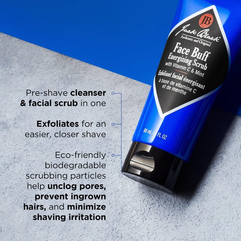 Jack Black Face Buff Energizing Scrub, 3 fl oz - Mens Facial Scrub, Exfoliating Face Wash for Men, Mens Skin Care and Facial Care - Image 3