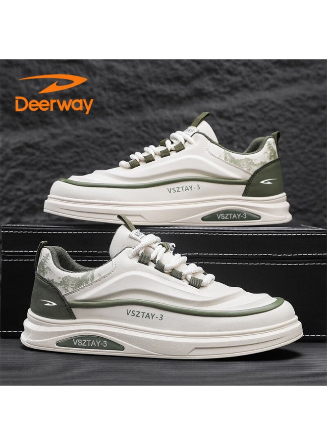 Deerway Men's Shoes  Autumn Winter Casual Fashion White Green Sneakers Size 42 - Image 1