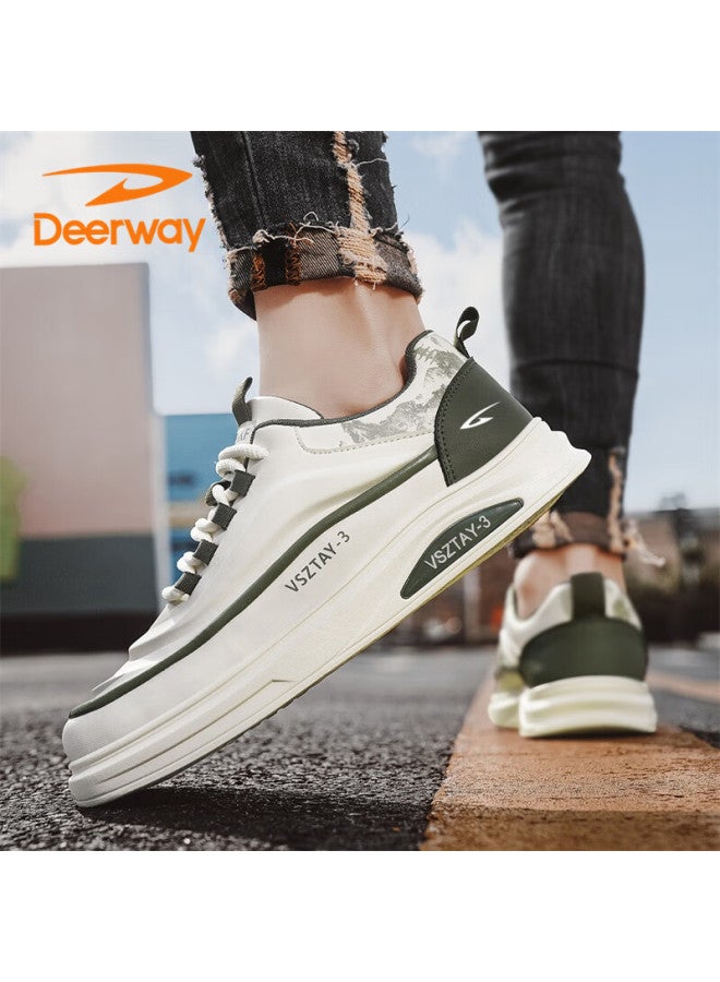 Deerway Men's Shoes  Autumn Winter Casual Fashion White Green Sneakers Size 42 - Image 2