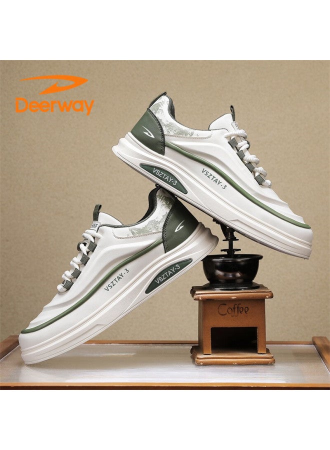 Deerway Men's Shoes  Autumn Winter Casual Fashion White Green Sneakers Size 42 - Image 4
