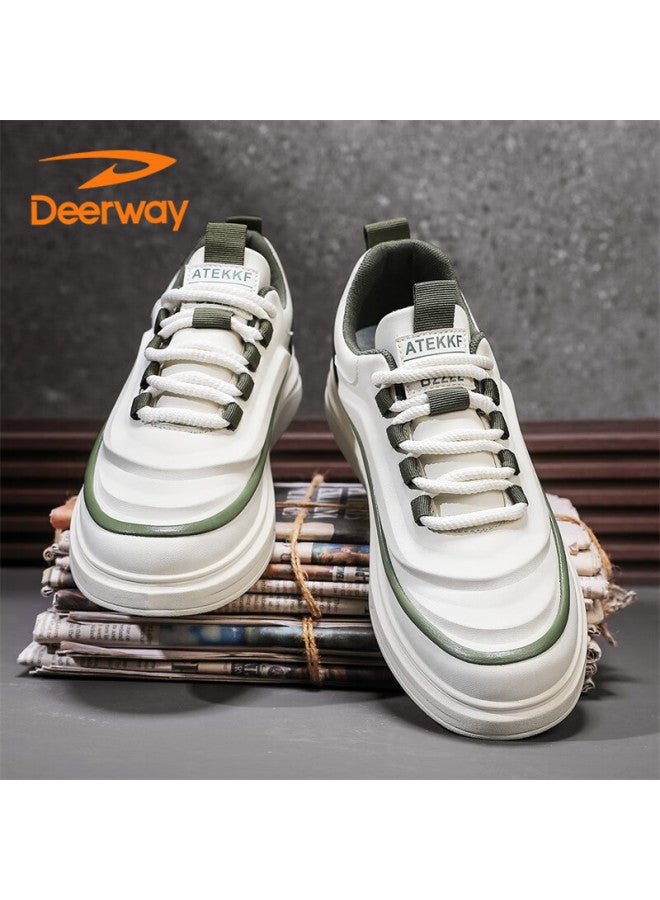 Deerway Men's Shoes  Autumn Winter Casual Fashion White Green Sneakers Size 42 - Image 3