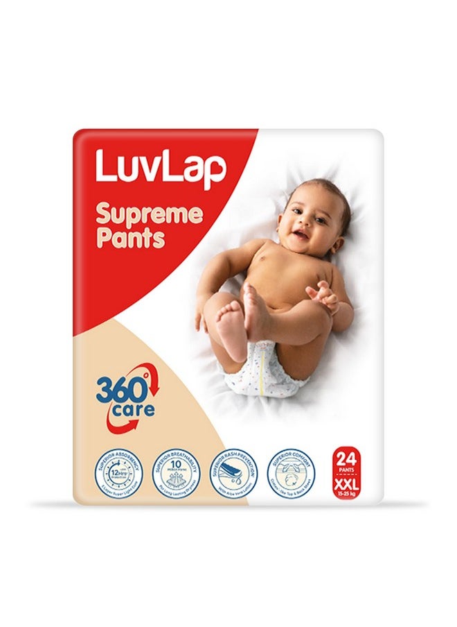 LuvLap Supreme Diaper Pants XXL, 15-25kg, 24Pc, 360° skin care with 10 million breathable pores, Aloe Vera for superior Rash prevention, upto 12hr protection, 5 layer super light core - pzsku/Z39C71397494EC27856D1Z/45/_/1736570760/678863b1-1e30-4ae7-acab-f4aab4bac47c