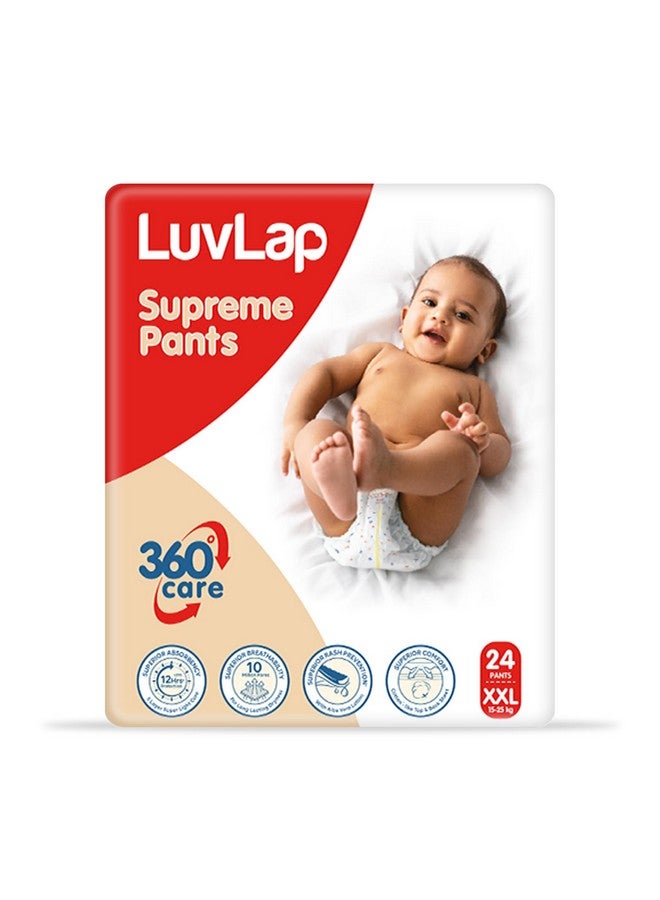 لوفلاب حفاضات لوف لاب سوبريم مقاس XXL، 15-25 كجم، 24 قطعة، عناية بالبشرة بزاوية 360 درجة مع 10 ملايين مسام قابلة للتنفس، جل الصبار للوقاية الفائقة من الطفح الجلدي، حماية تصل إلى 12 ساعة، 5 طبقات من النواة الخفيفة للغاية - Image 1
