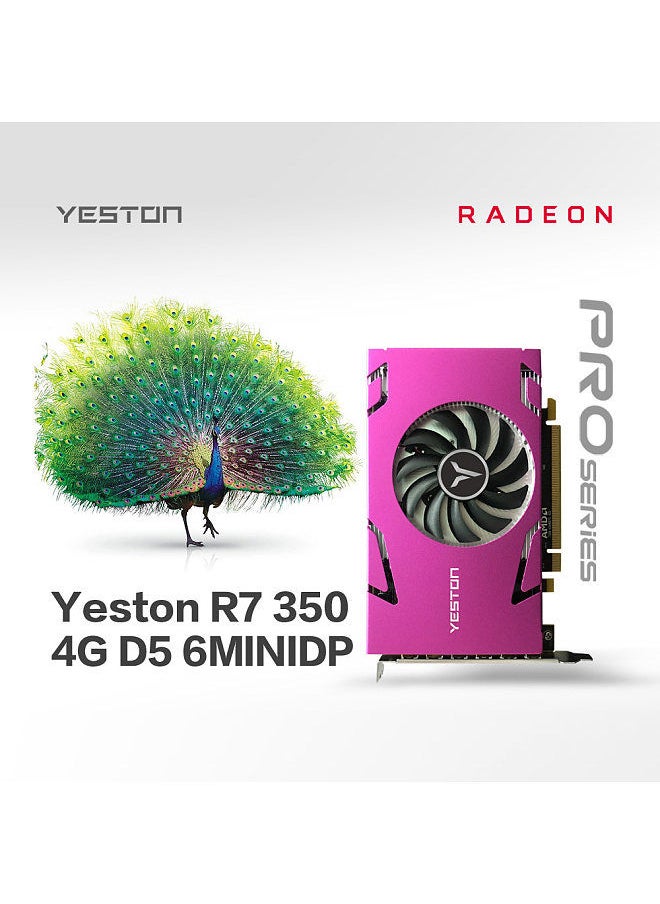 yeston R7 350 4G D5 6MINIDP 6-screen Graphics Card Support Split Screen Display 700/4500MHz 4G/128bit/GDDR5 with 6 Mini DP Ports  - Image 4