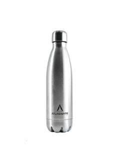 Atlasware Water Bottle with a Capacity of 500 ml, Stainless Steel Water Bottle that keeps Cold for 37 Hours and Keeps Heat for 16 Hours, Silver  - Image 1