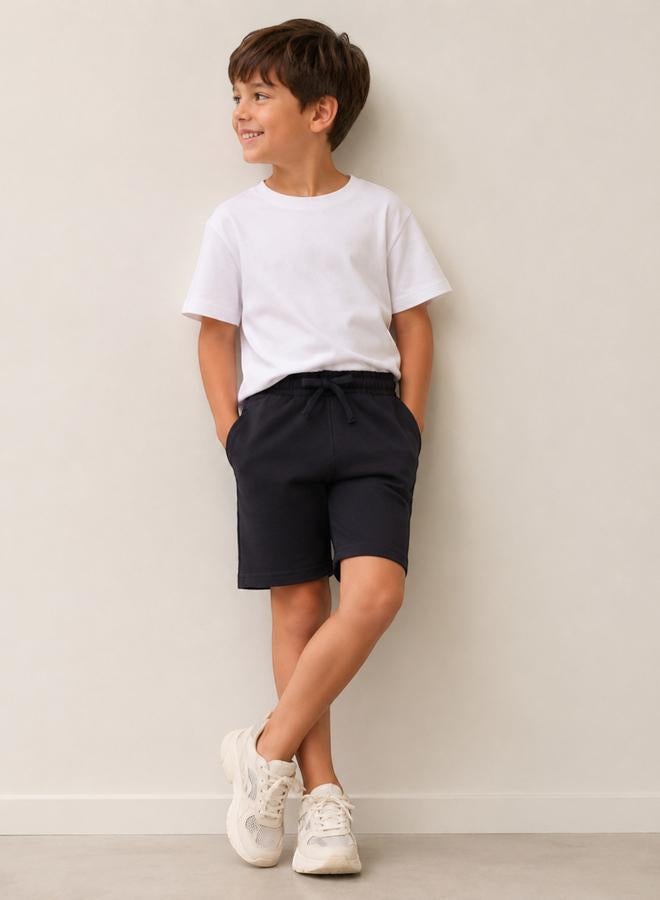 victor and jane Kids Grey Cotton Jersey Shorts - Image 2