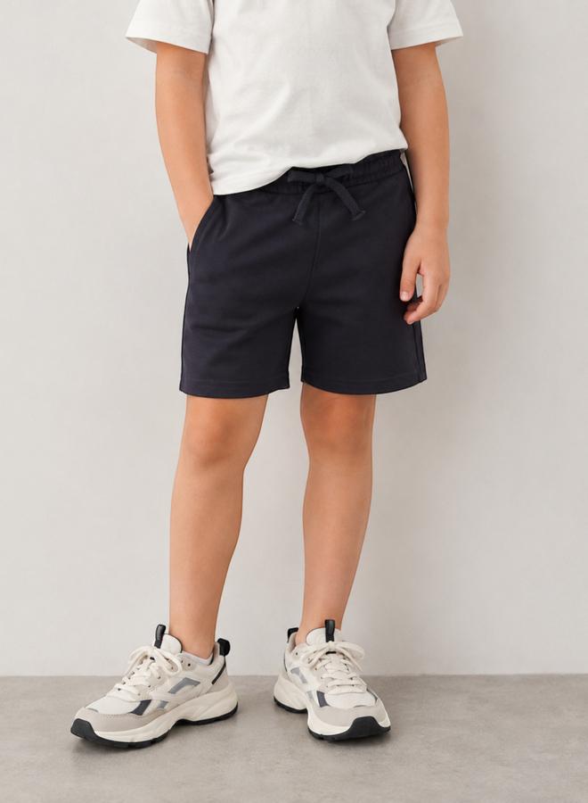 victor and jane Kids Grey Cotton Jersey Shorts - Image 1
