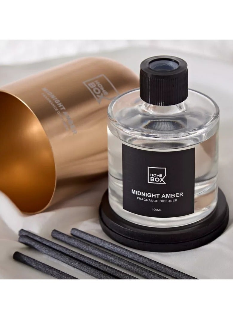 Home Box Eden Midnight Amber Reed Diffuser with Aluminum Jar - 100 ml  - Image 2