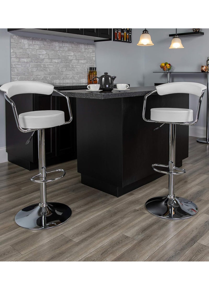 SET OF 2 Bar Stools Modern Counter Height Barstools Adjustable