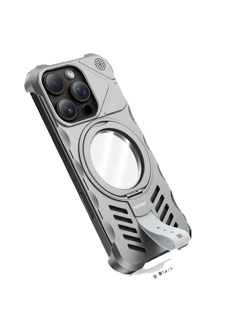 إنجوي إن واي جراب iPhone 16 Pro Max مع حامل حلقي دوار 360 درجة - متوافق مع Magsafe، حماية من السقوط الشديد من ارتفاع 10 أقدام، قبضة مغناطيسية وحامل، غطاء صلب مقاوم للصدمات، شحن لاسلكي - مصد ألومنيوم متين لهاتف iPhone 16 Pro Max - Image 1