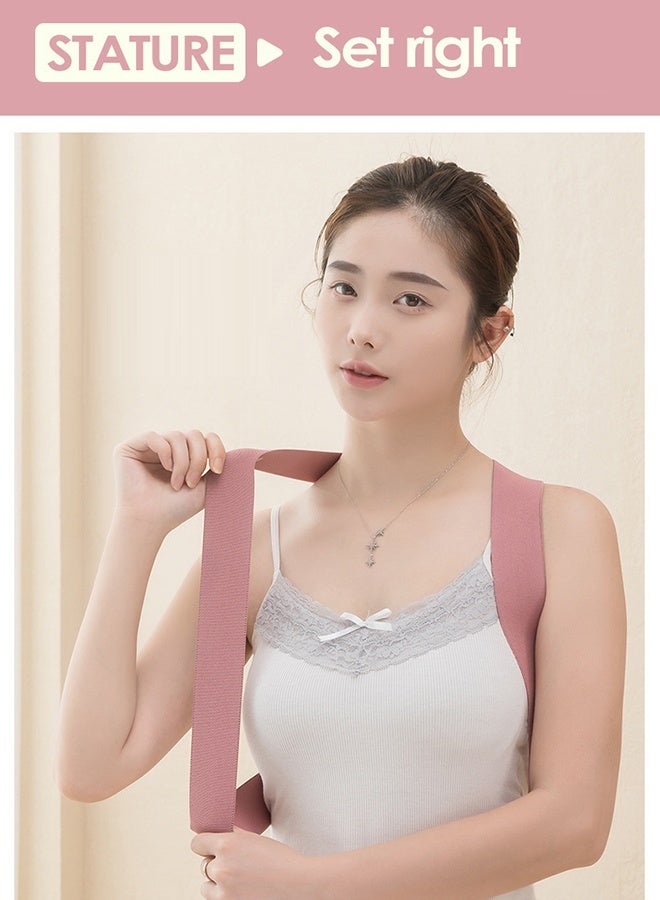 Generic Posture Corrector for Women: Adjustable Lightweight Upper Back Brace for Neck Shoulder & Upper Back Pain Relief - Improve Posture Correct Hunchback Slouching Kyphosis Invisible Under Clothes (Pink, M) - Image 2