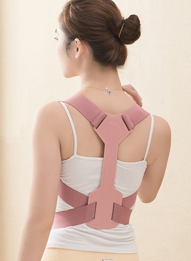 Generic Posture Corrector for Women: Adjustable Lightweight Upper Back Brace for Neck Shoulder & Upper Back Pain Relief - Improve Posture Correct Hunchback Slouching Kyphosis Invisible Under Clothes (Pink, M) - Image 3