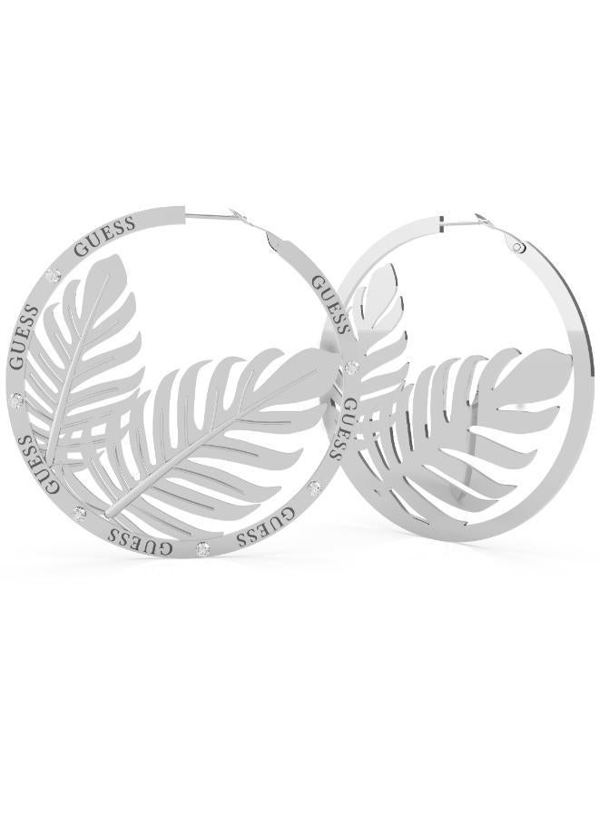 GUESS Double Leaves Hoop Earrings