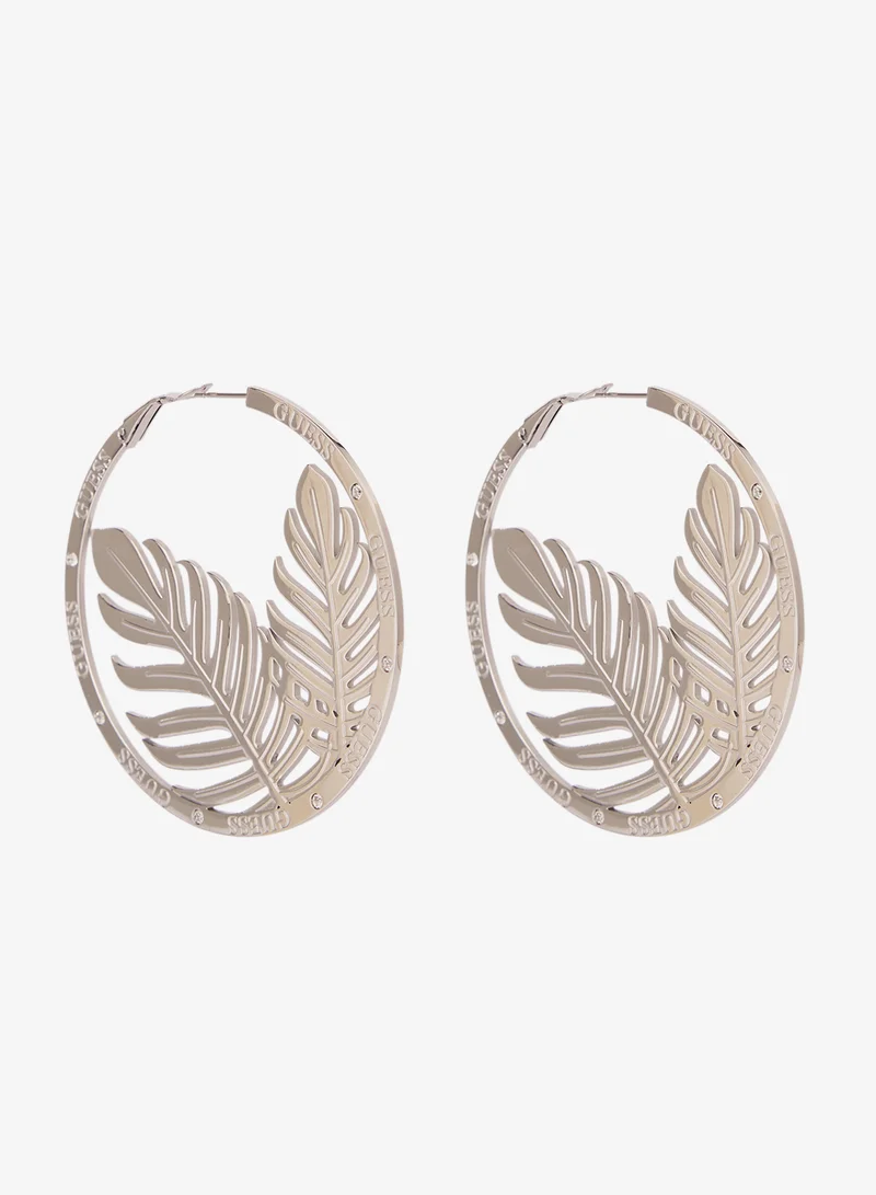 GUESS Double Leaves Hoop Earrings