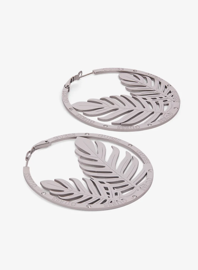 GUESS Double Leaves Hoop Earrings