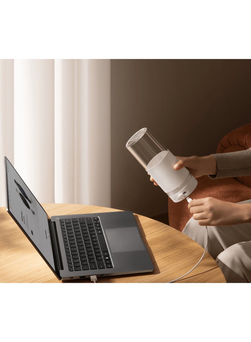 Xiaomi Portable Blender GL,Wireless,Ice Grinder, 300 ml Capacity,40 Seconds Make Fresh Juice, Less Than 10% Solid Remaining, 1300 mAh Large Capacity Battery, 12 Cups on a Full Charge, Type-C - 300 ml 45 W XMZZB01PL White - Image 3