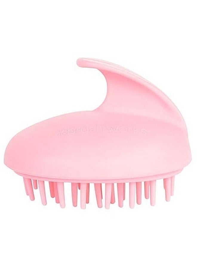 فرشاة سيليكون ناعمة لتدليك فروة الرأس – فرشاة شامبو للعناية بالشعر، لتنظيف فروة الرأس بعمق وتقشير الجلد الميت وتعزيز الدورة في فروة الرأس – أداة عناية يومية للشعر للنساء والرجال – لون وردي - Image 2