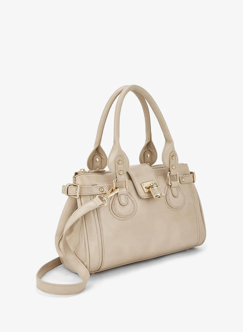 Celeste BEIGE Solid Tote Bag With Detachable Strap for Women | Best Price UAE