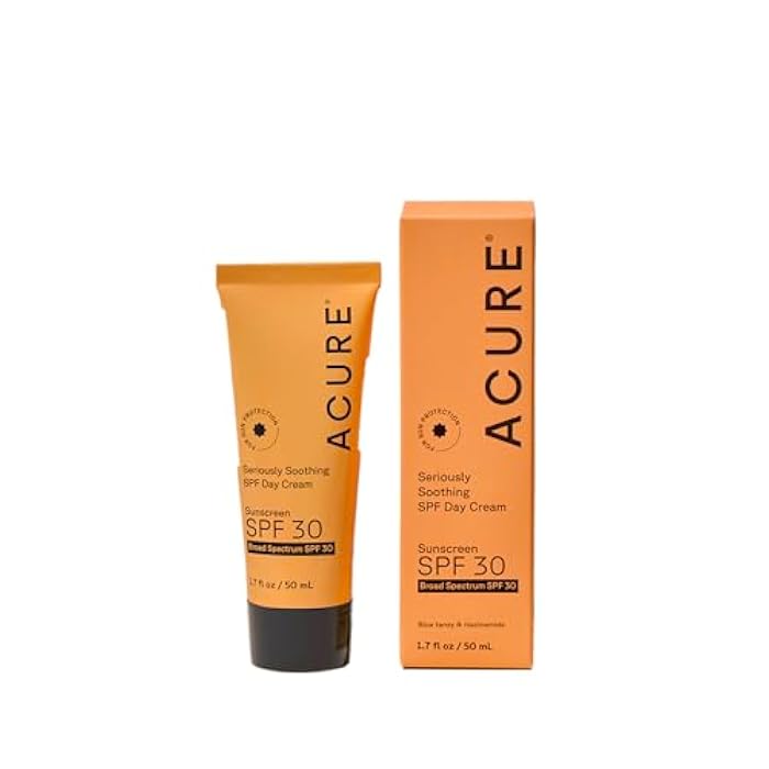 Acure Seriously Soothing SPF 30 Day Cream - Face Moisturizer with SPF 30, Anti Aging Zinc Oxide Sunscreen, Hydrating Face Cream, Daily Facial Care for Women & Men with Niacinamide, Vegan - 1.7 fl oz - Image 1