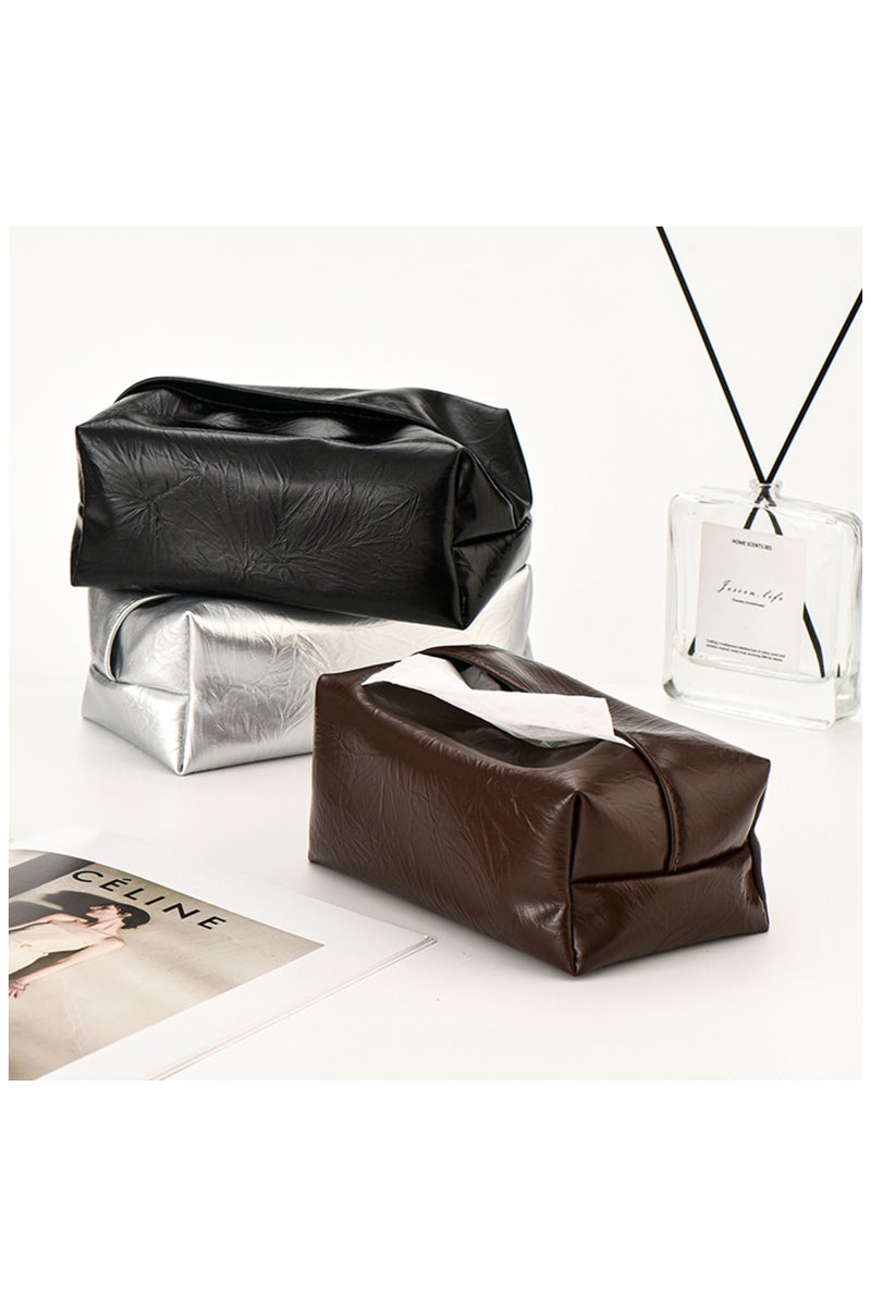 FUKE Tissue Storage Box PU Leather Rectangular Decorative Tissue Box for Desktops, Bathrooms, Cars and Offices - Image 2